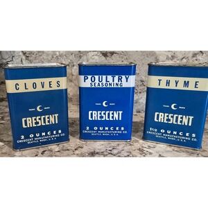 Lot of 3 ‎ Crescent Spice Tins / Seattle Washington